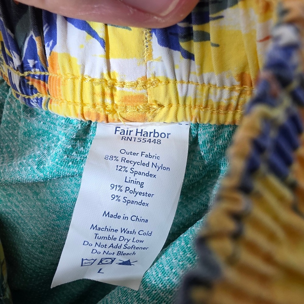 2 Pack! Fair Harbor Swim Trunks Mens L Multicolor Tropical Stretch Bundle 30x5 - Picture 4 of 12